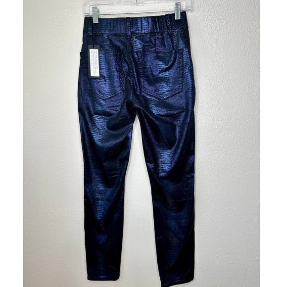 NWT Juicy Couture Navy Black Metallic Snake Print Pull On Jegging 26 - Picture 7 of 14